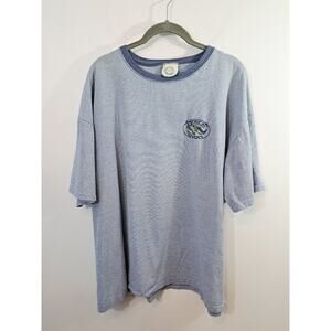 Down To Earth VTG American Rivers Tee Blue Boxy Fit Embroidered U.S.A